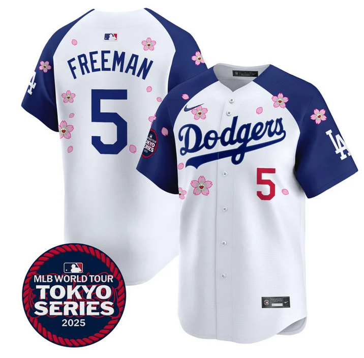 Men Los Angeles Dodgers #5 Freeman Tokyo Series 2025 white Limited Stitched Jersey